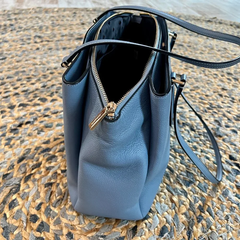 Kate Spade Dusty Blue Textured Leather Tote/Shoulder Bag